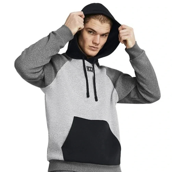 Under Armour Rival Fleece Colorblock Hoodie Mens - Picture 1 of 6